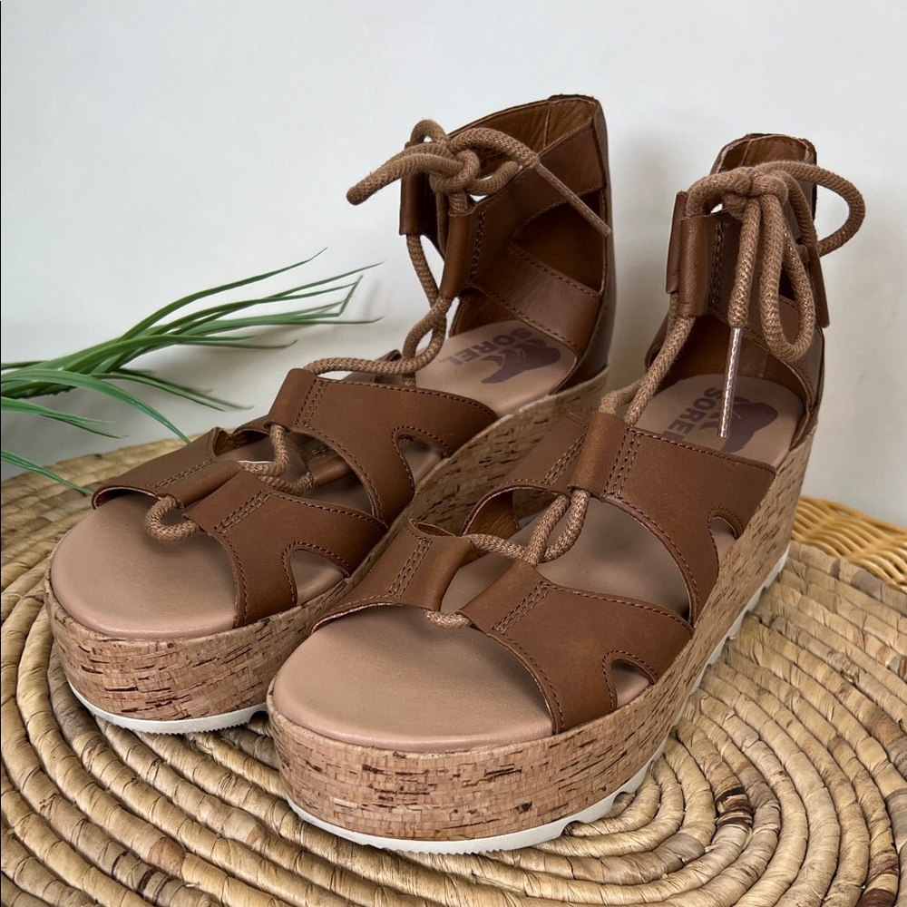 Sorel Tan Wedge Sandals - Picture 3 of 14